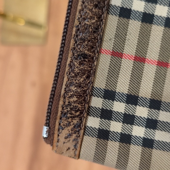 Burberry Burberrys Vintage Nova Check Pouch Cosmetics Bag Small Travel - Picture 6 of 15